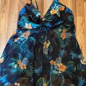 Tropical Floral Halter swim top